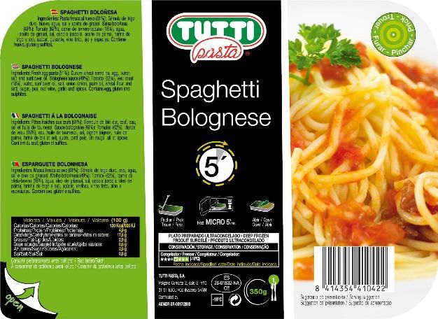 SPAGHETTIS BOLOGNESA "TUTTI" 350 GRSx12
