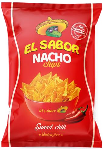 NACHO CHIPS CHILI DULCE EL SABOR 18x100g SIN GLUTEN 