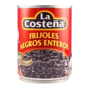 [08.01.0033] FRIJOLES NEGROS ENTEROS "LA COSTEÑA" 560G*12 UDS